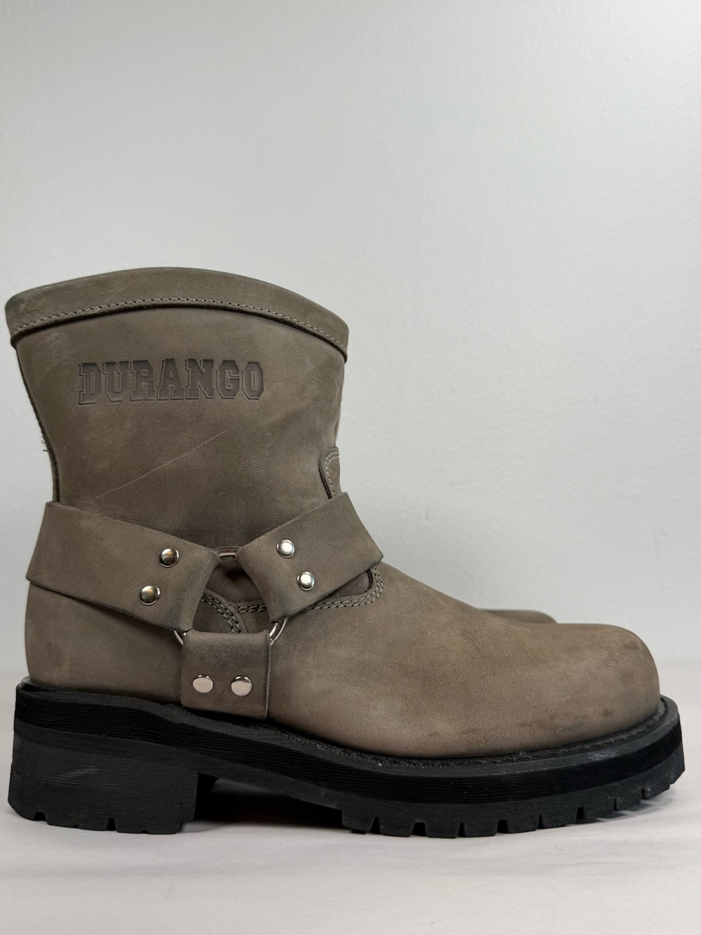Durango Men's Harness Boots Size 10 E Gray Leather Motorcycle Boots DS198